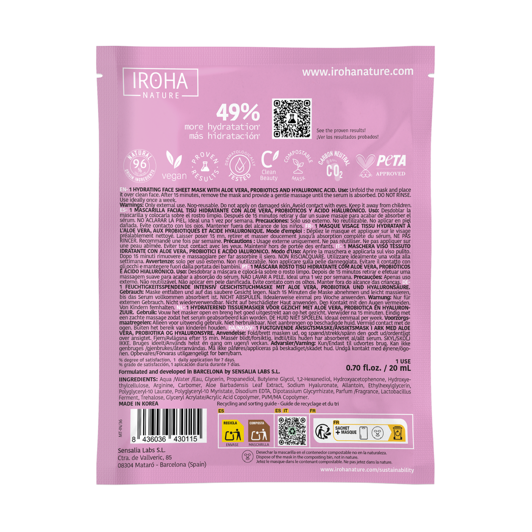 Mascarilla Facial Hidratante con Aloe Vera