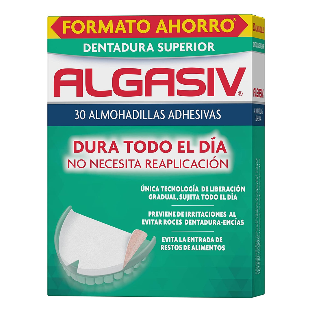 Algasiv Superior 30 Unidades para Adhesión de Prótesis Dentales Superiores