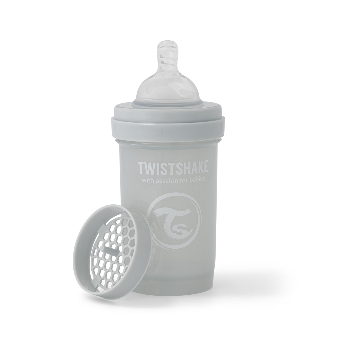 Twistshake Biberón Anti-Cólico 180ml Gris Claro para Bebés