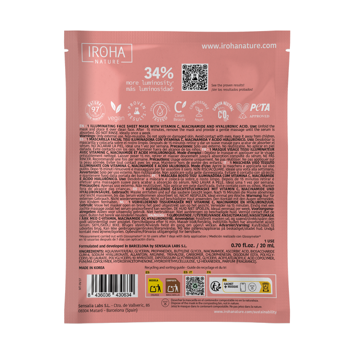 Mascarilla Facial Iluminadora con Vitamina C