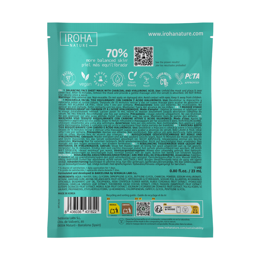 Mascarilla Facial Equilibrante con Carbón
