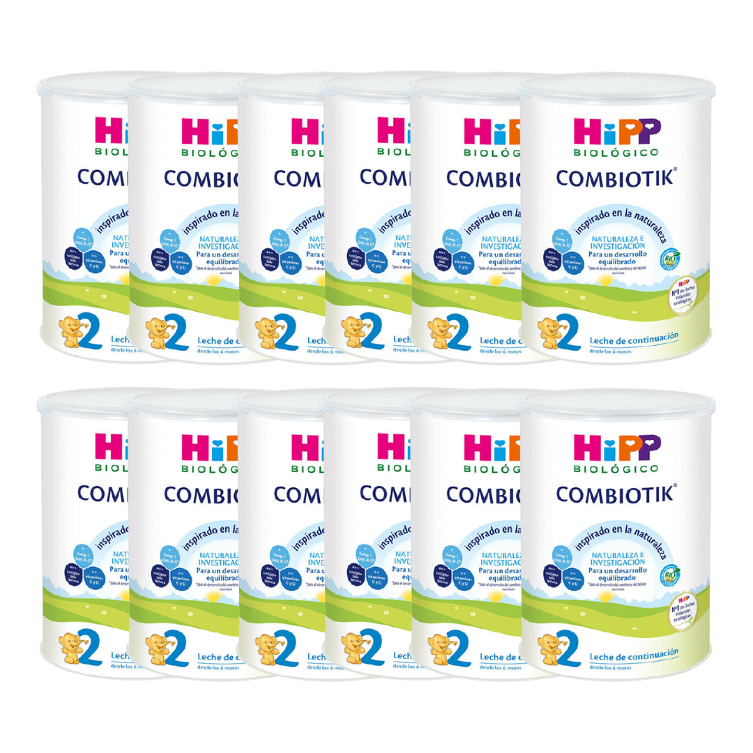 Pack 12 Leche Hipp Biológico Combiotik 2 800g de Continuación