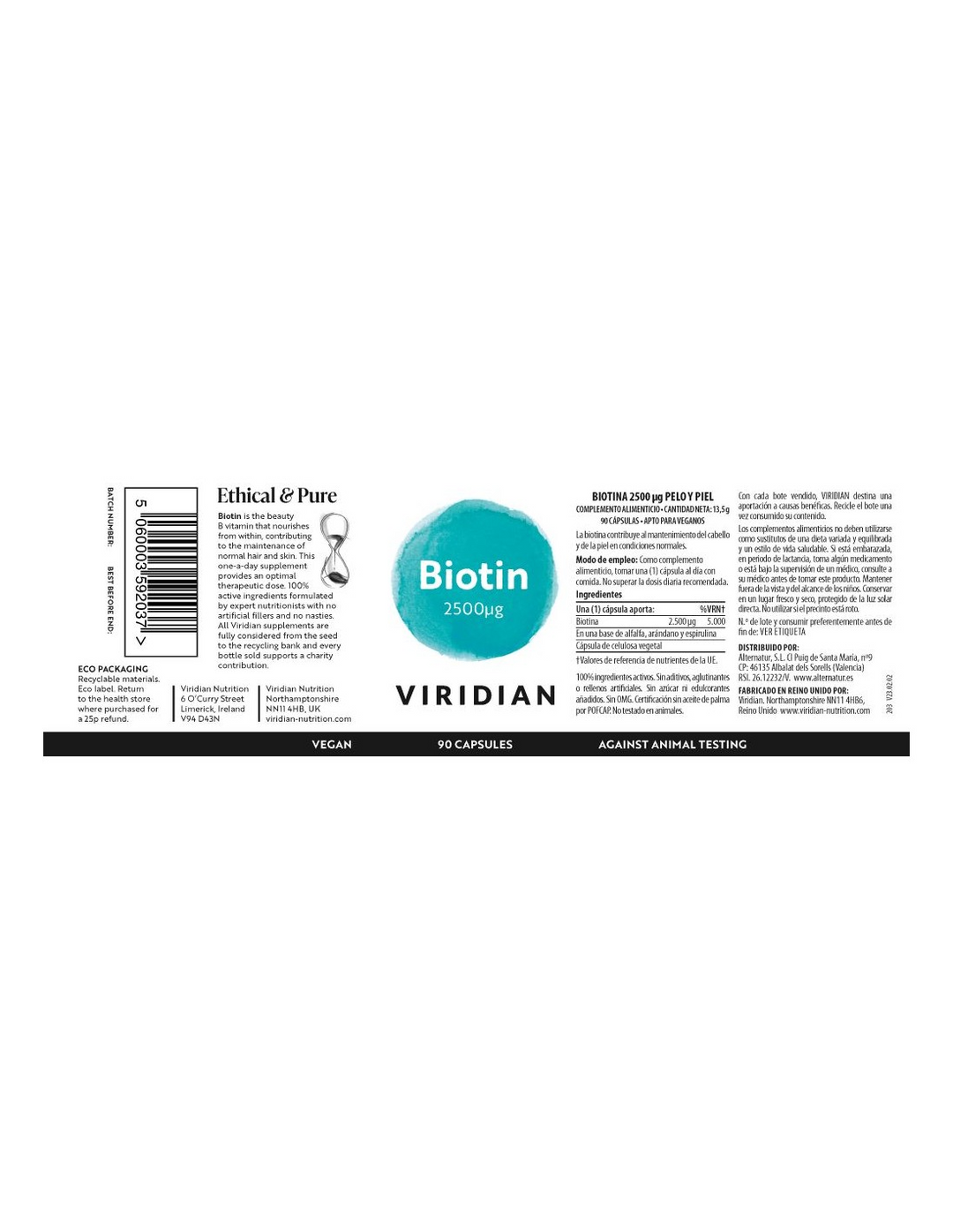 Biotina 2500 µg – 90 cápsulas