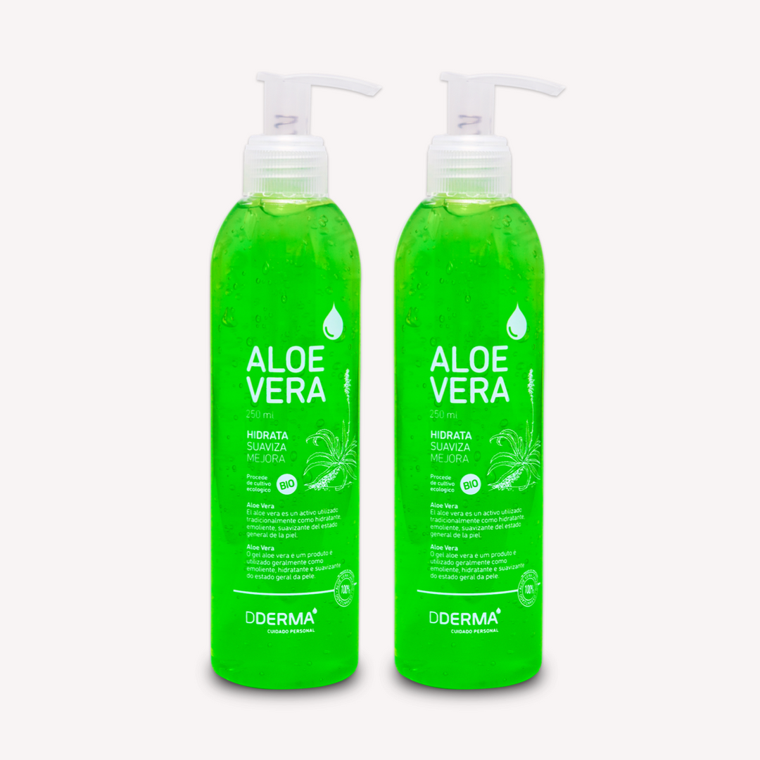 Pack 2 Gel Aloe Vera Verde Botella  250ml Dderma