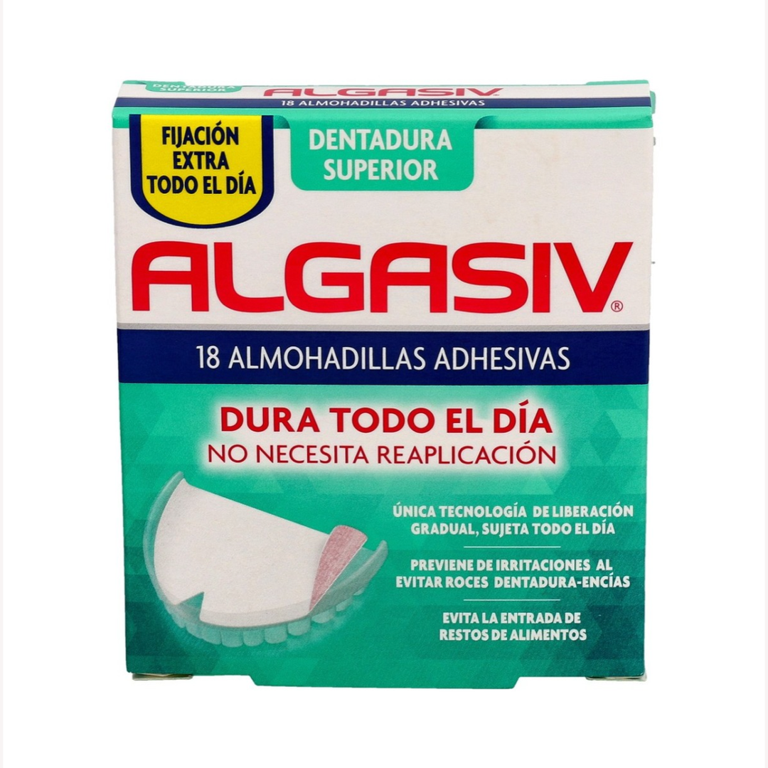 Algasiv Superior 18 Unidades para Fijación de Prótesis Dentales Superiores