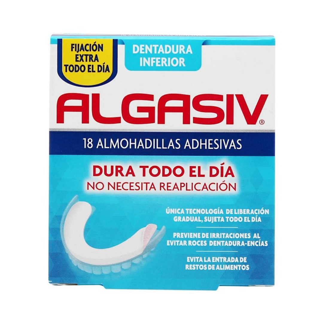 Algasiv Inferior 18 Unidades para Fijación de Prótesis Dentales Inferiores