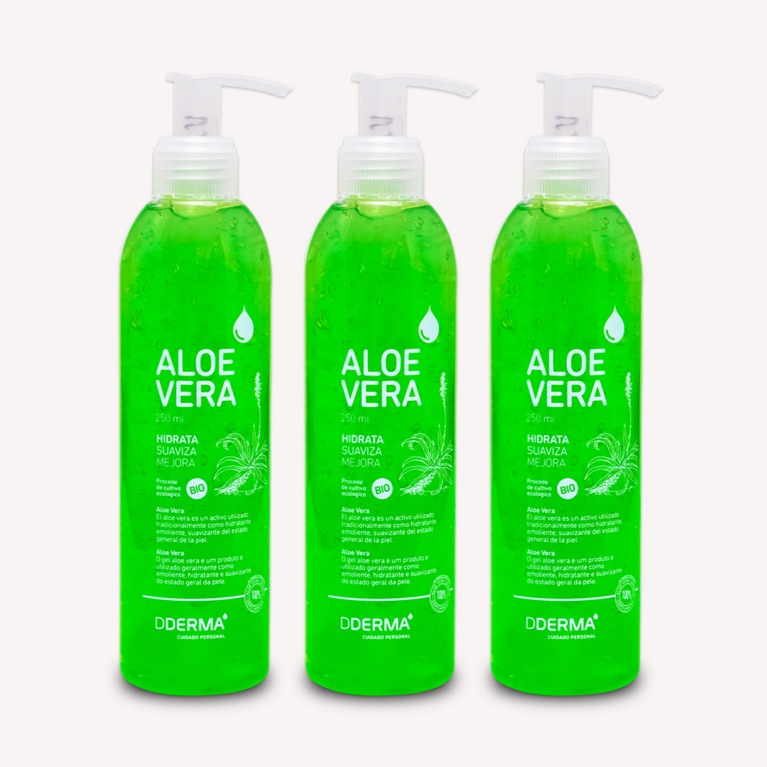 Pack 3 Gel Aloe Vera Verde Botella 250ml Dderma