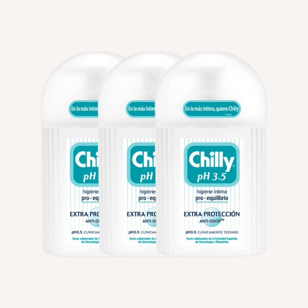 Pack 3 Chilly Gel Intimo Fórmula PH 3.5 Higiene 250ml