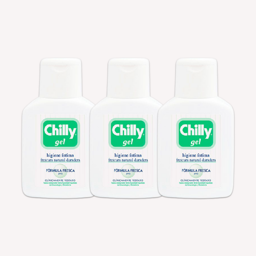 Pack 3 Chilly Botella Gel Intimo Fórmula Fresca Higiene 50ml