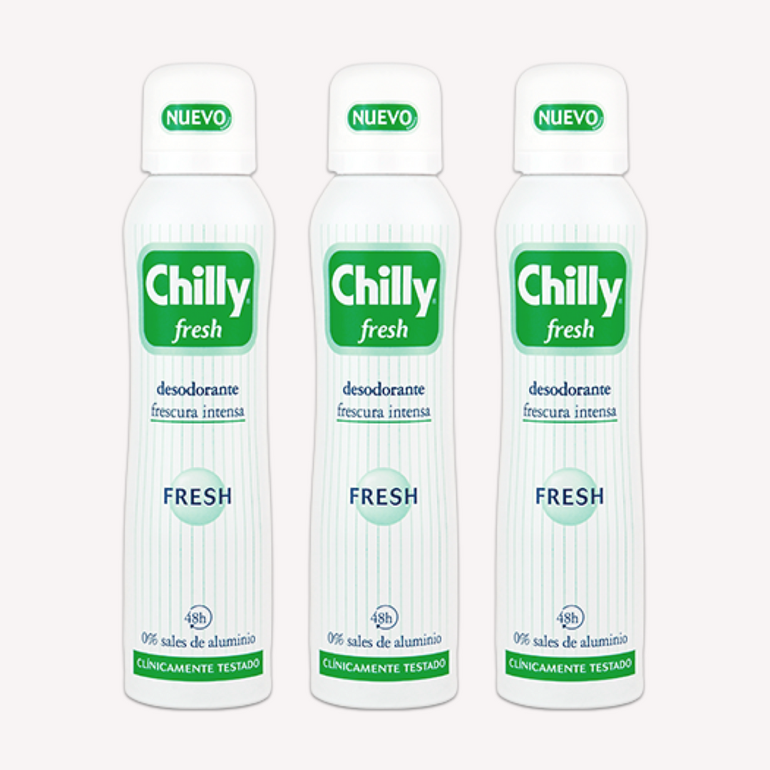 Pack 3 Chilly Desodorante Spray Fresh Sin Aluminio 150ml