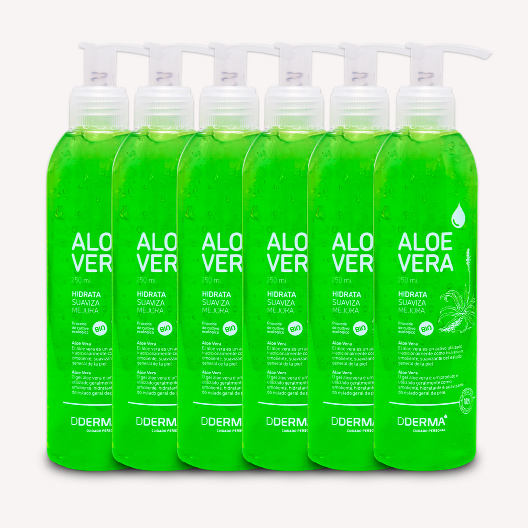 Pack 4 Gel Aloe Vera Verde Botella 250ml Dderma