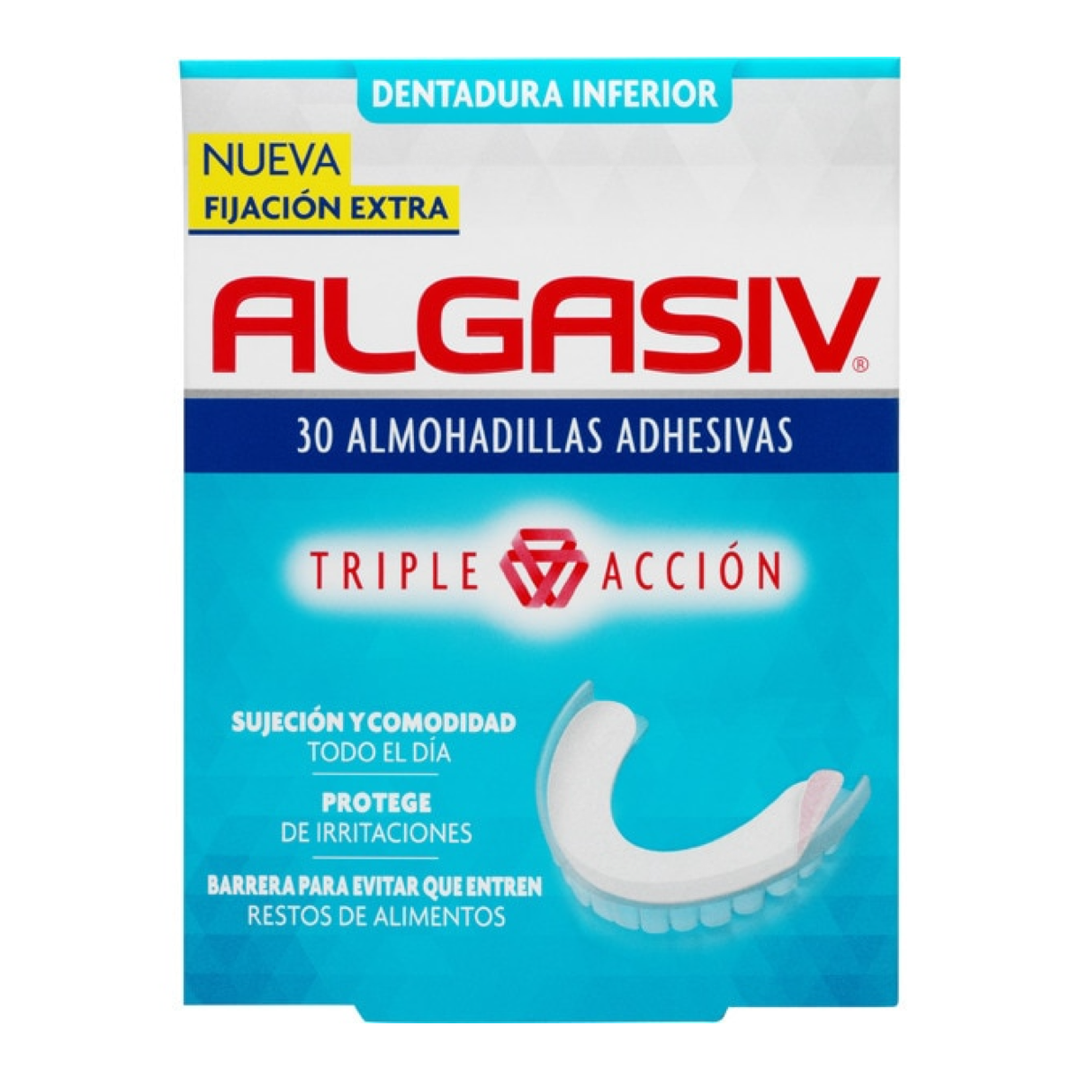 Algasiv Inferior 30 Unidades para Adhesión de Prótesis Dentales Inferiores