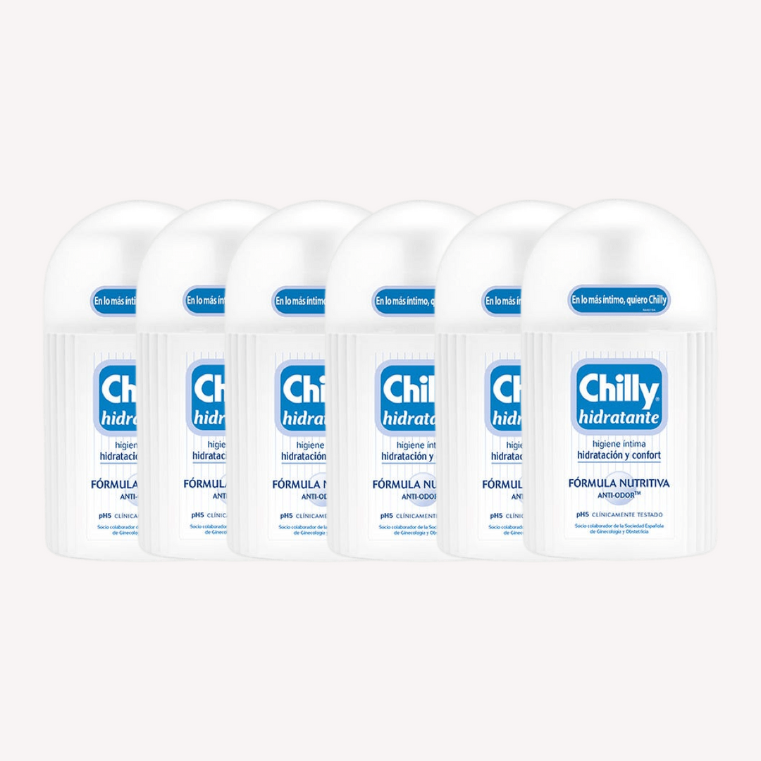 Pack 6 Chilly Gel Intimo Fórmula Hidratante Higiene 250ml