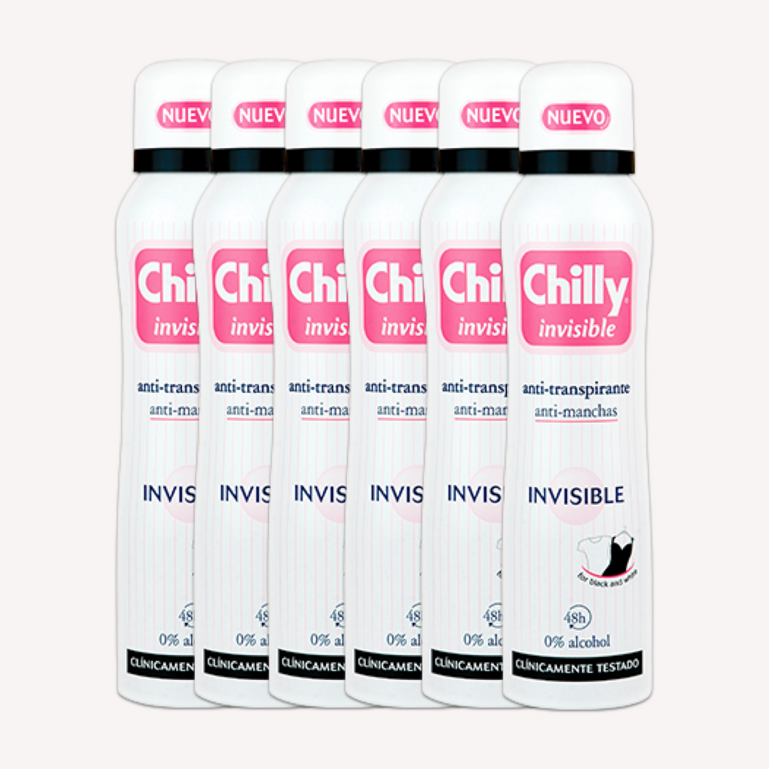 Pack 6 Chilly Desodorante Spray Invisible Sin Aluminio 150ml