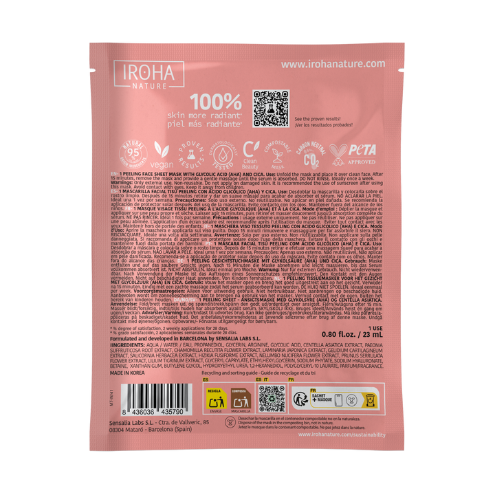 Mascarilla Facial Peeling con Ácido Glicólico