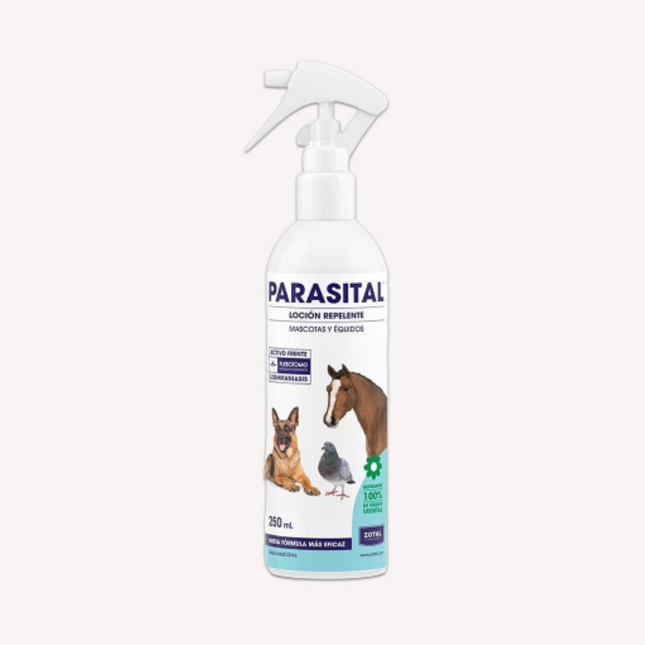 Loción Antiparasitario Mascotas, Caballos y Aves 250ml Parasital De Zotal