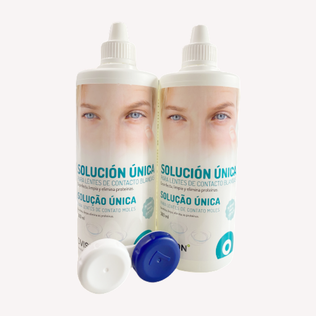 Pack 2 Solución Única Lentillas Blandas Lentes Contacto