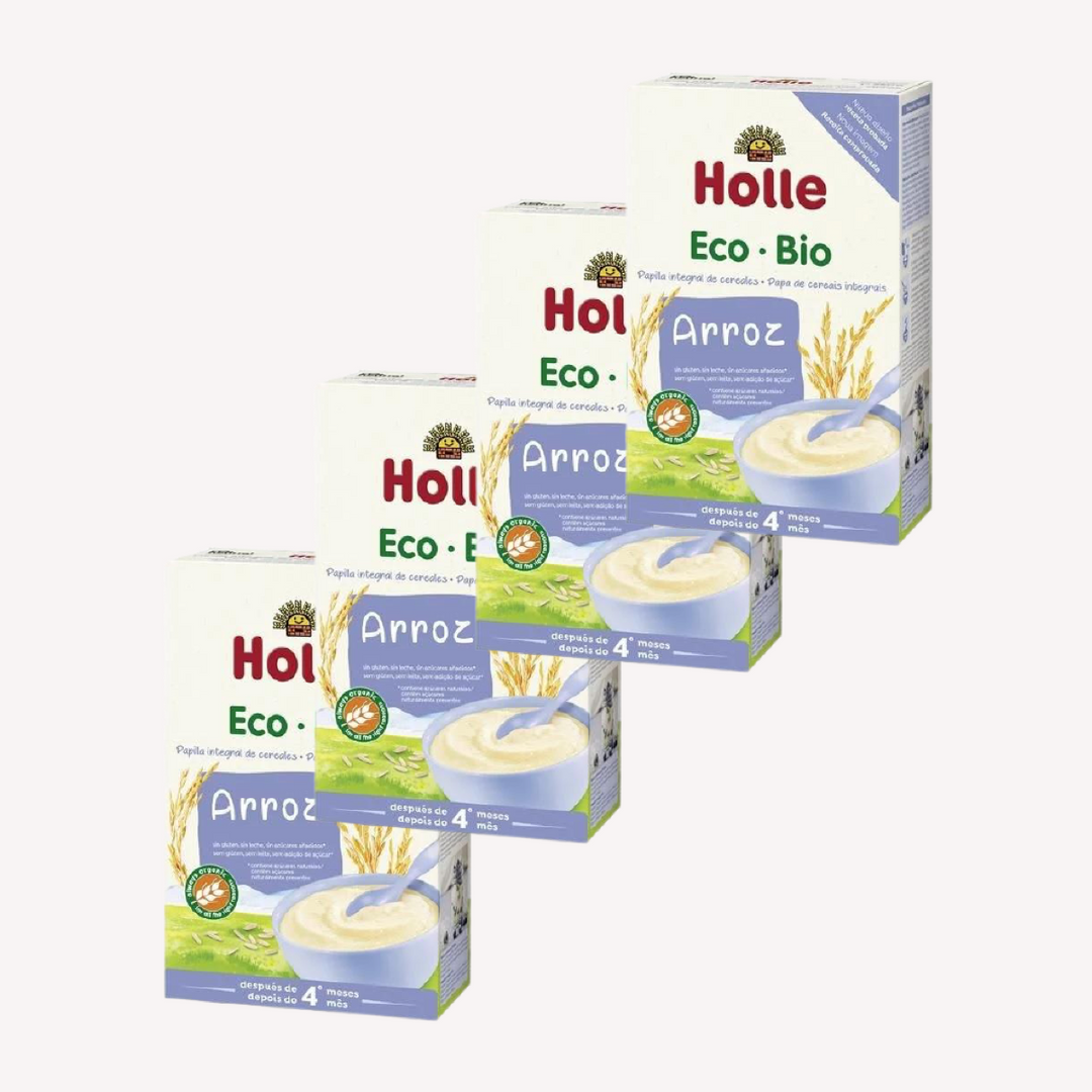 Pack 4 Bio Papilla Integral De Arroz Holle