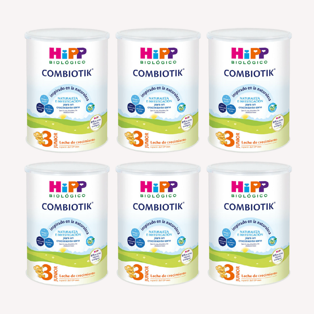 Pack 6 Unidades Leche Infantil Hipp Biologico Combiotik 3 800g Crecimiento