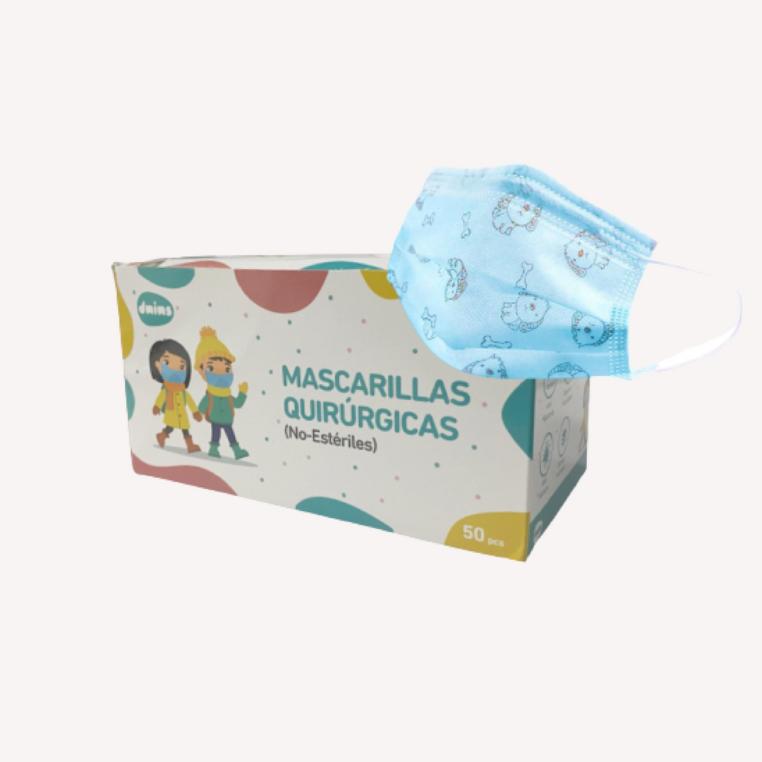 Mascarillas Infantiles Quirúrgicas Azul 50 Uds