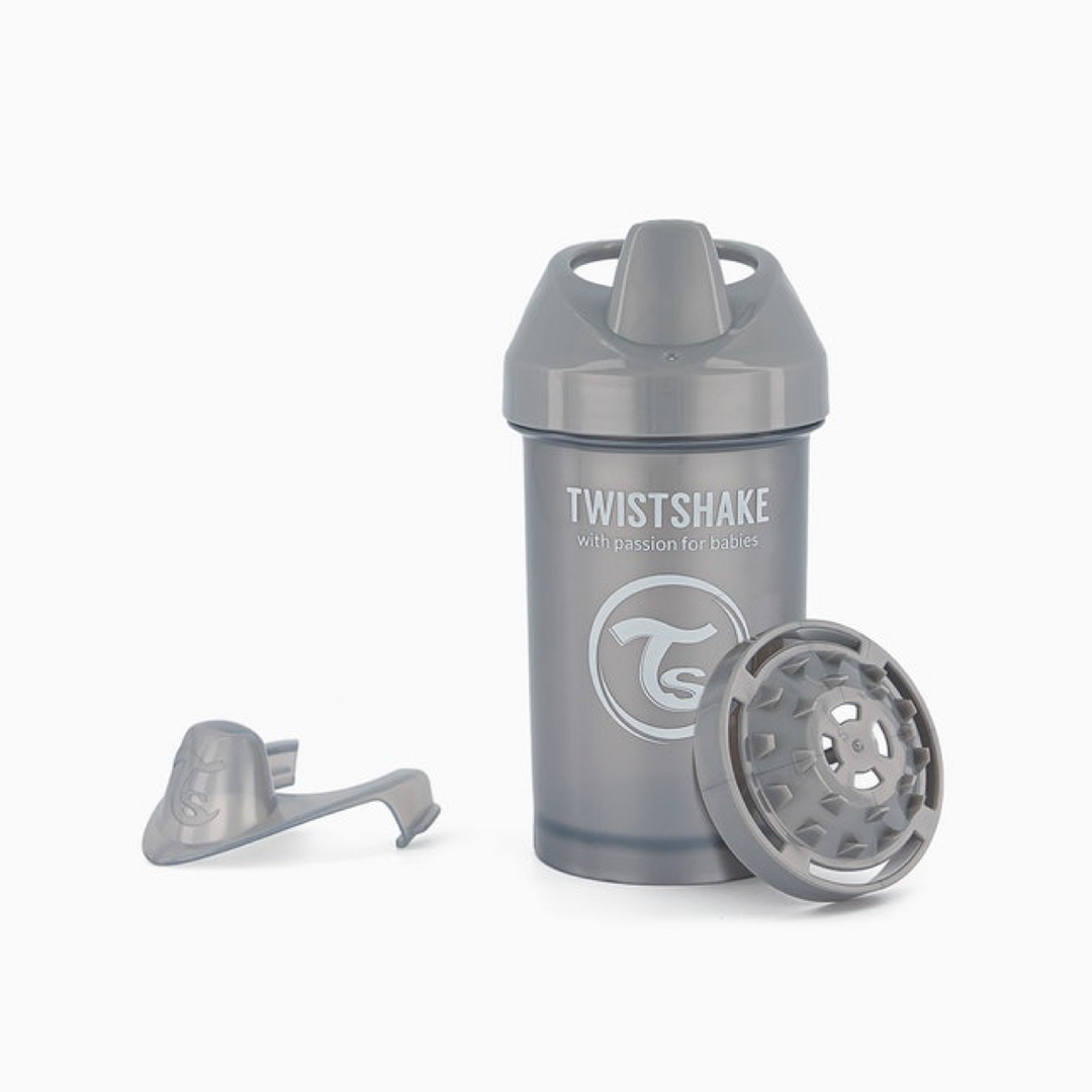 Vaso Aprendizaje Crawler Cup Pastel Gris 300ml 8+M Twistshake