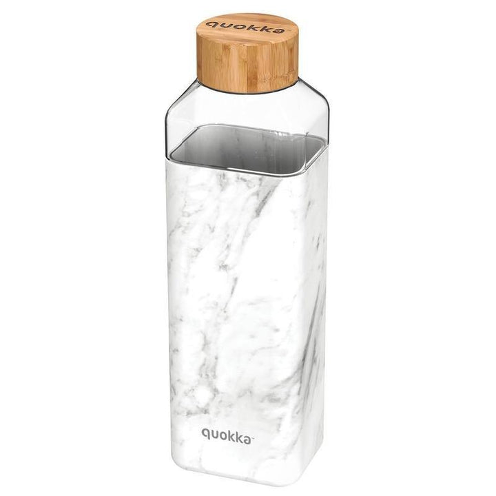 QUOKKA BOTELLA CRISTAL CUADRADA CON FUNDA SILICONA MARBLE 700 ML - Farmashopping