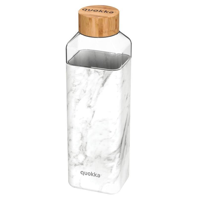 QUOKKA BOTELLA CRISTAL CUADRADA CON FUNDA SILICONA MARBLE 700 ML - Farmashopping