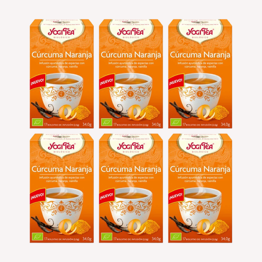 Pack 6 Yogi Tea Curcuma Naranja Infusiones