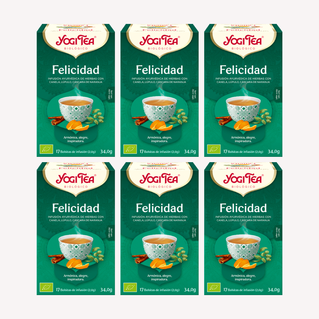 Pack 6 Yogi Tea Felicidad Infusiones